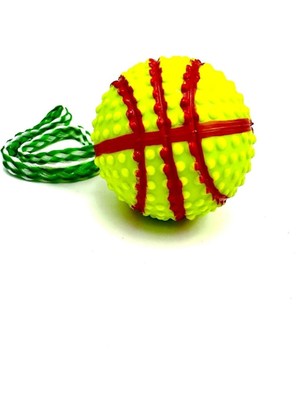 Shop A Way Basketbol Topu Modelli Zilli Ipli Köpek Eğitim Topu Oyuncağı Yeşil