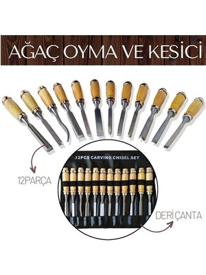 Uygun Sepetim Hsnet Elena 12 Parça Çantalı Ağaç Oyma ve Kesici Set - UY002F-6DG2C0
