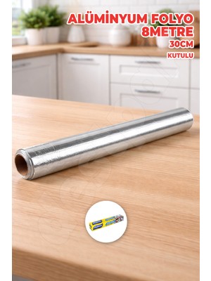 Destpak Kutulu Alüminyum Folyo - 8 Metre - 30CM - Ekstra Kaliteli - Yanmaz Folyo