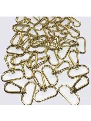 Orhan Çanta Gold Makrome Anahtarlık Aparatı 100 Adet Telli Kanca Klipsi Anahtarlık Halkası