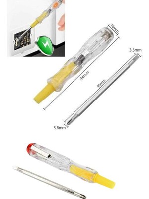 Uygun Sepetim Çift Uçlu Kontrol Kalemi Elektrik Test Kalemi Şeffaf - UY002F-6CATW0