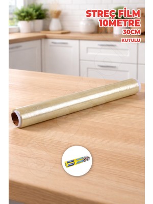 Destpak Kutulu Streç Film - 10 Metre - 30CM Gıdayla Temasa Uyumlu - Ekstra Elastik Kaliteli
