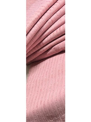 FavoriTeks Çizgili Süngerli Kadife Kaymaz Koltuk Örtüsü Gri