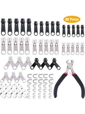 Uygun Sepetim Ally 85 Parça Fermuar Başlığı Yedek Parça Onarım Tamir Seti Çanta Çadır Pa - UY002F-6D562