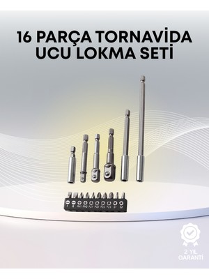 Uygun Sepetim Metal Gövdeli 16LI Bits Seti Çok Fonksiyonlu Tamir Aleti - UY002F-6CDEX9