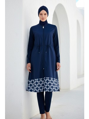 Marina Tam Kapalı Tesettür Mayo Lacivert 1997
