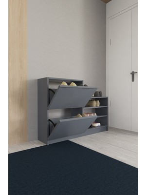 Mirobi Rukka Düşer Kapak Ayakkabı Dolabı Antrasit