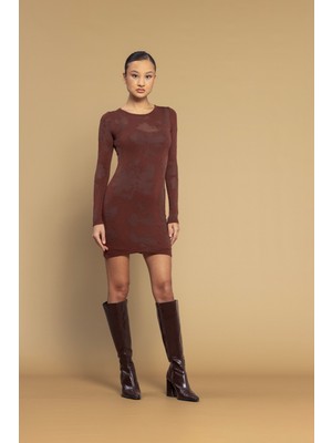 Nisan Triko Yarı Transparan Ince Triko Elbise