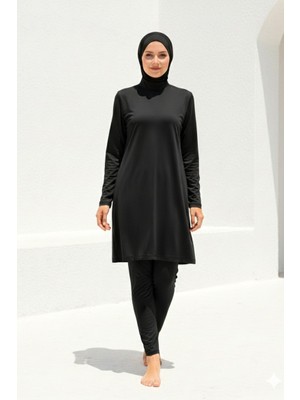 Marina Tam Kapalı Tesettür Mayo Siyah 1969