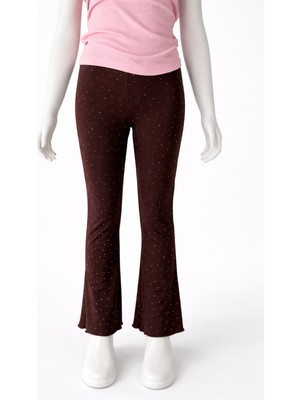 İncili Taş Detaylı Ispanyol Paça Kız Çocuk Tayt – Esnek Kumaş, Şık Tasarım (3-14 Yaş)