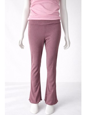 İncili Taş Detaylı Ispanyol Paça Kız Çocuk Tayt – Esnek Kumaş, Şık Tasarım (3-14 Yaş)