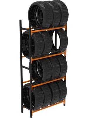 Rafburada 4 Katlı Midi Rack Lastik İstifleme Rafı