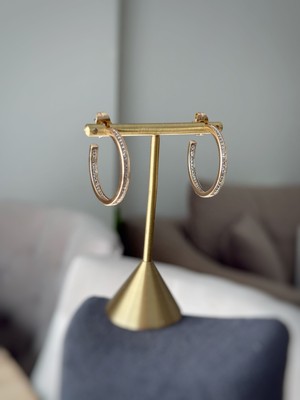 Zayora Aksesuar Taş Detaylı Rose Gold Halka Küpe