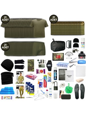 Askerimalzeme.com 21'li Kışlık Her Şey Dahil Karacı Bedelli Asker Set