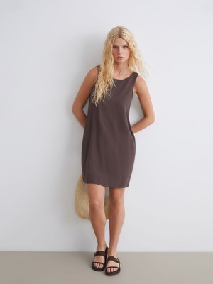 Lc Waikiki Yeni Sezon U Yaka A Kesim Keten Karışımlı Elbise