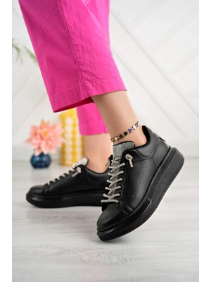 Erceka Kadın Spor Ayakkabı Sneaker – Taşlı, Su Geçirmez, Poliüretan Taban, Suni Deri