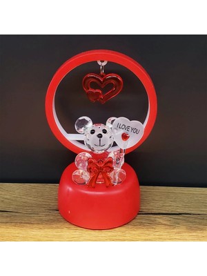 Moresun Buğz Işıklı Kırmızı I Love You Ayıcık