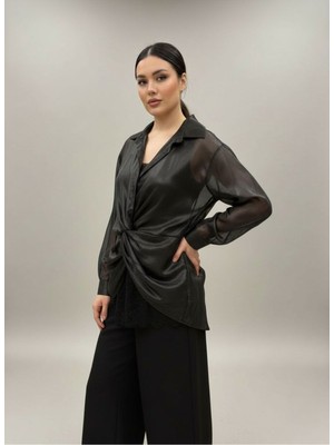 Phardi Transparan Detaylı Modern Bluz