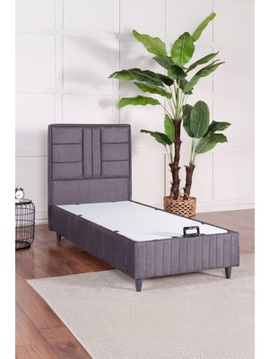 Kilim Mobilya Premium Bamboo Sleepy Baza Başlık Gri Ikili Set (Yatak Dahil Değildir)
