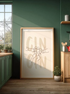 Fuart.Co Gin Zamanı Dijital Baskı Poster (Çerçevesiz) Kofu