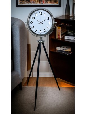 Zentime Krom Dekoratif Tasarım Tripod Ayaklı Saat