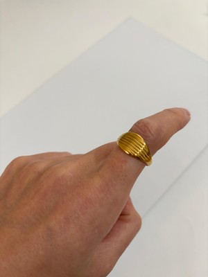 Marsel Damla Şerit Gold Ayarlanabilir Yüzük