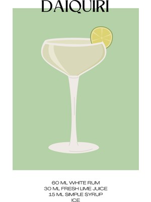 Fuart.Co Minimal Daiquiri Dijital Baskı Poster (Çerçevesiz) Kofu
