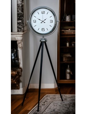 Zentime Krom Sade & Şık Tripod Ayaklı Saat