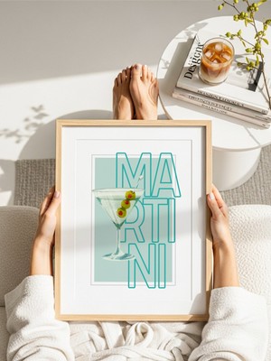 Fuart.Co Zeytinli Martini Dijital Baskı Poster (Çerçevesiz) Kofu