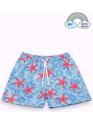 My Kids Wear Erkek Çocuk Desenli Deniz Şortu 3-16 Yaş 12409