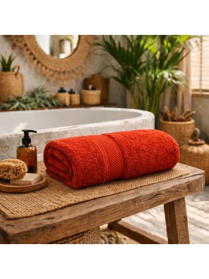 Meine Home Turuncu Banyo Havlusu %100 Pamuk 70X140
