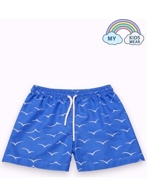 My Kids Wear Erkek Çocuk Desenli Deniz Şortu 3-16 Yaş 12414