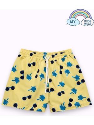 My Kids Wear Erkek Çocuk Desenli Deniz Şortu 3-16 Yaş 12408