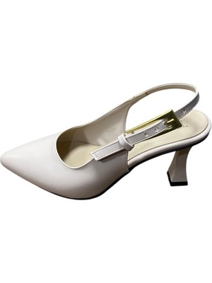 Güven Kundura Kadın Arkası Açık Kadeh Topuk Taşlı Stiletto Kadın Arkası Açık Kadeh Topuk Taşlı Stiletto