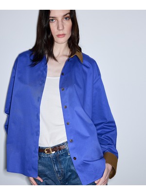 İpekyol Colorblock poplin gömlek IS1260025122089