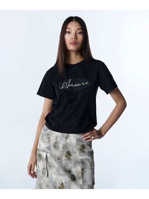 Twist DESENLİ STRASS TAŞ BASKILI TİŞÖRT TS1260070052001