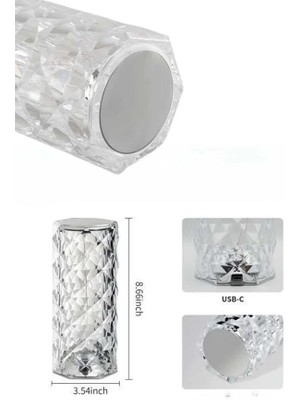 Costurera Yeni Nesil Modern Kristal Masa ve Gece Lambası Dokunmatik Renk Değiştirebilen