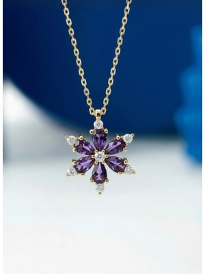 Çekirdek Jewelry 925 Ayar Gümüş Kamelya Çiçeği Kolye