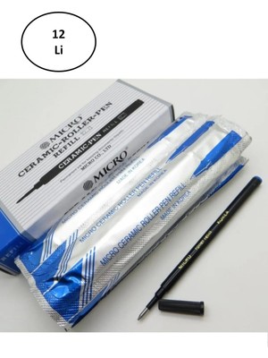 Mikro Micro Roller Kalem Yedeği Seramik Mavi 12'li