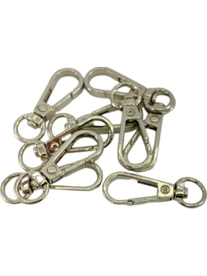 Orhan Çanta 10 Adet 1cm Yay Kanca (Gümüş) (Anahtarlık Halkası)