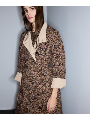 İpekyol Leopar desen trençkot IS1260011016074