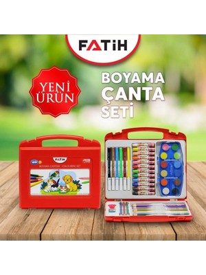 Fatih Çantalı Boyama Seti Renkli Kalemler ve Sulu Boya ile 20 Parça Eğlenceli Kırtasiye Ürünü