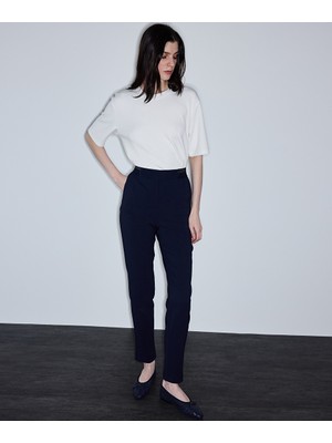 İpekyol Kadın Lurex Bel Pantolon IS1260003160015 34 Beden Düz Desenli Skinny Fit Orta Kalınlık