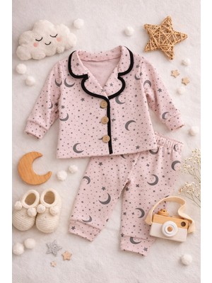 Love Giyim Yıldızlı Ay Detaylı Pijama Takımı