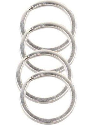 Orhan Çanta 50 Adet Yassı Model Anahtarlık Halkası - 2.5 cm Gümüş Renk Düz Tasarım Nikel Metal Halka (Zincirsiz)