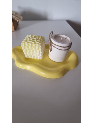 Bn.starlights Bulut Sunum Tabağında Mum Seti