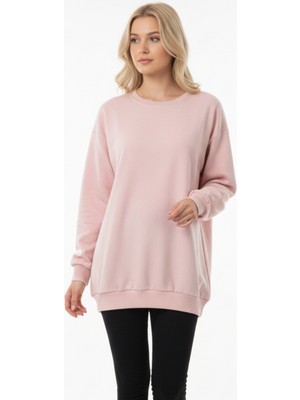 Uncia Outdoors Baskısız Basic Oversize Bisiklet Yaka Şardonlu Unisex Rahat Kalıp Sweatshirt