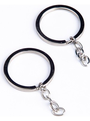 Orhan Çanta 250 Adet Zincirli Anahtarlık Halkası Makrome Anahtarlık (Gümüş)