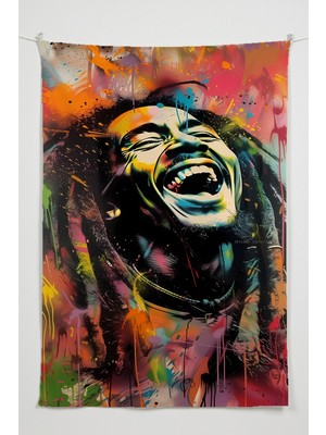 Renkli Duvar Örtüsü – Film Sanat Temalı Kaliteli Kumaş Oda Dekoru Tapestry