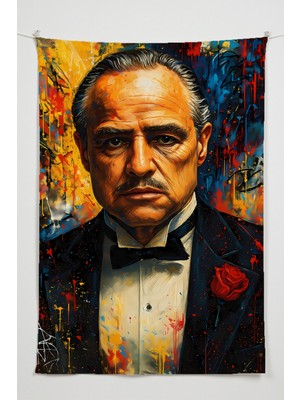 Renkli Duvar Örtüsü – Film Sanat Temalı Kaliteli Kumaş Oda Dekoru Tapestry